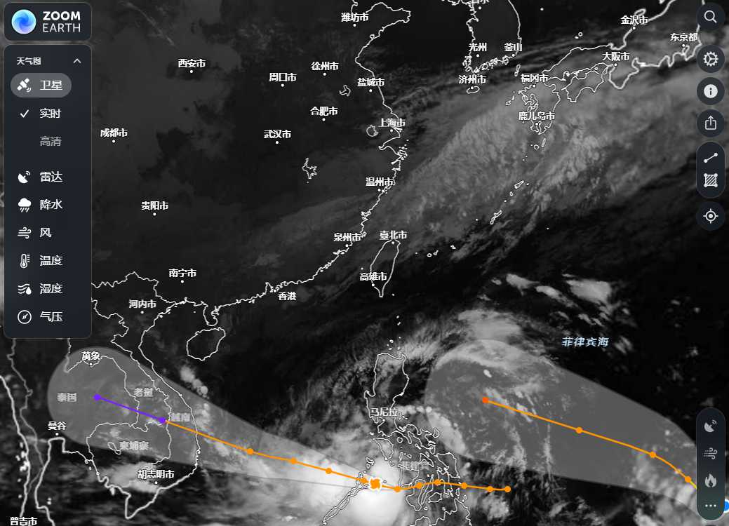 Zoom Earth 网站截图