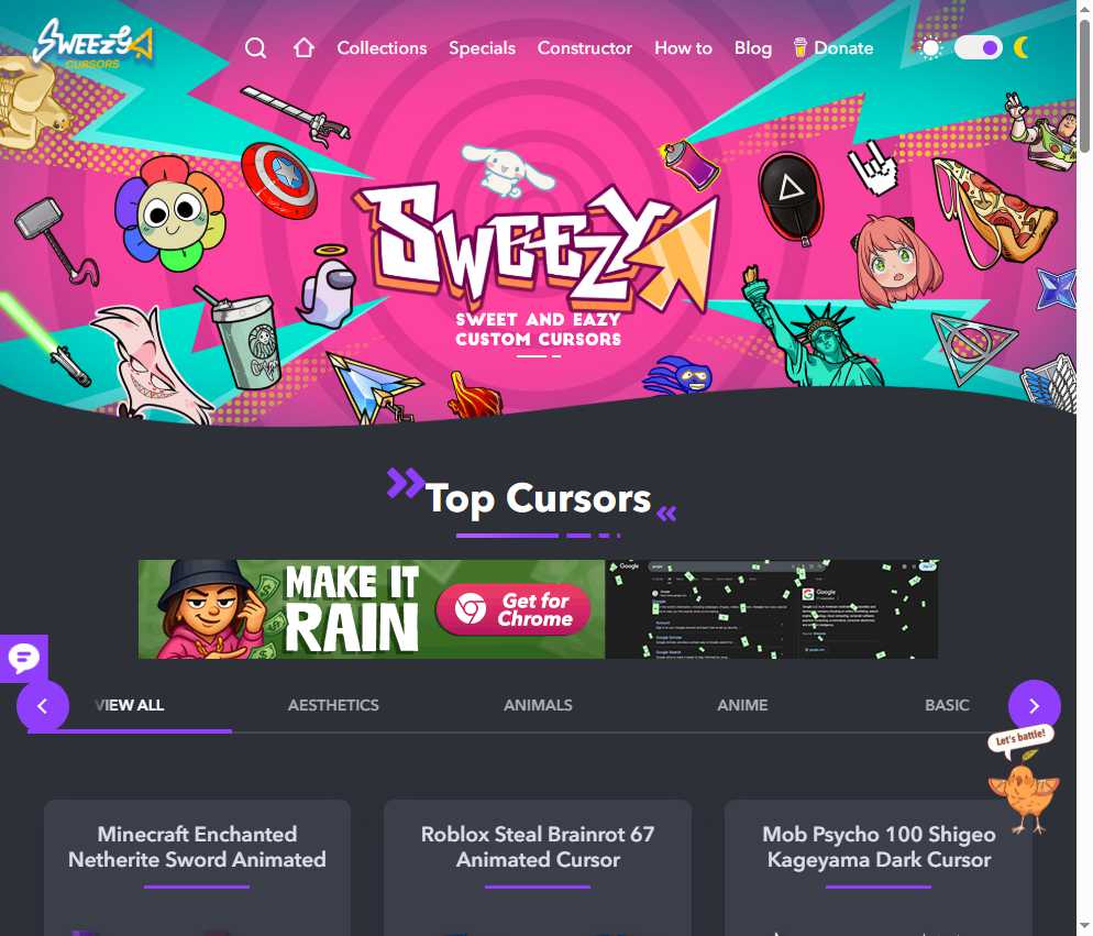 Sweezy Cursors 网站截图