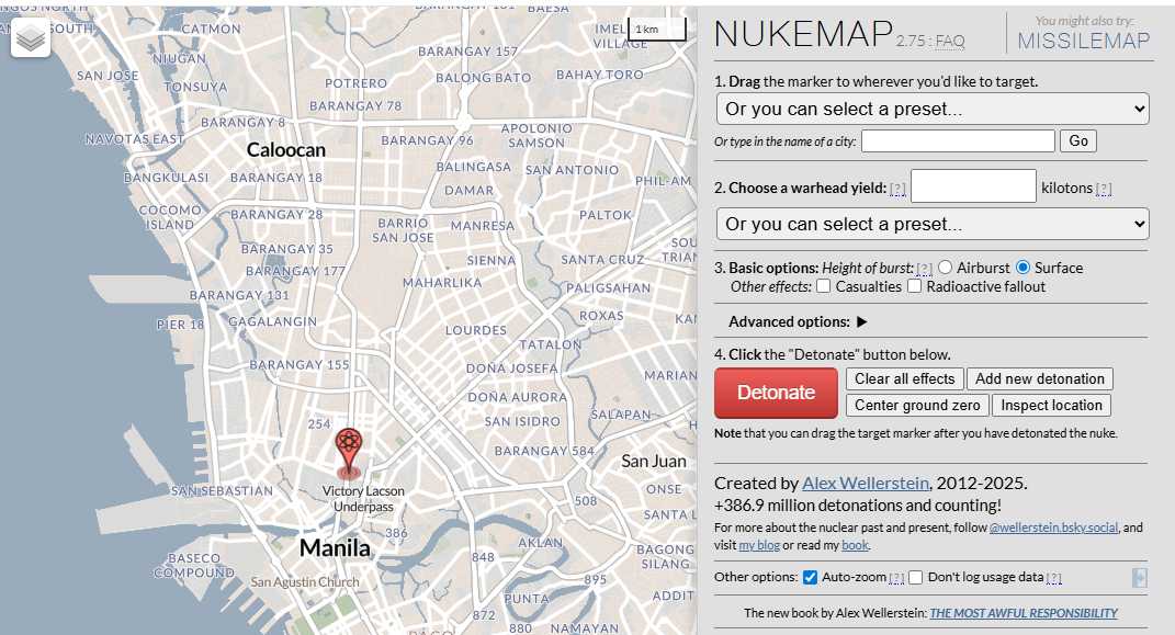 核弹地图 网站截图